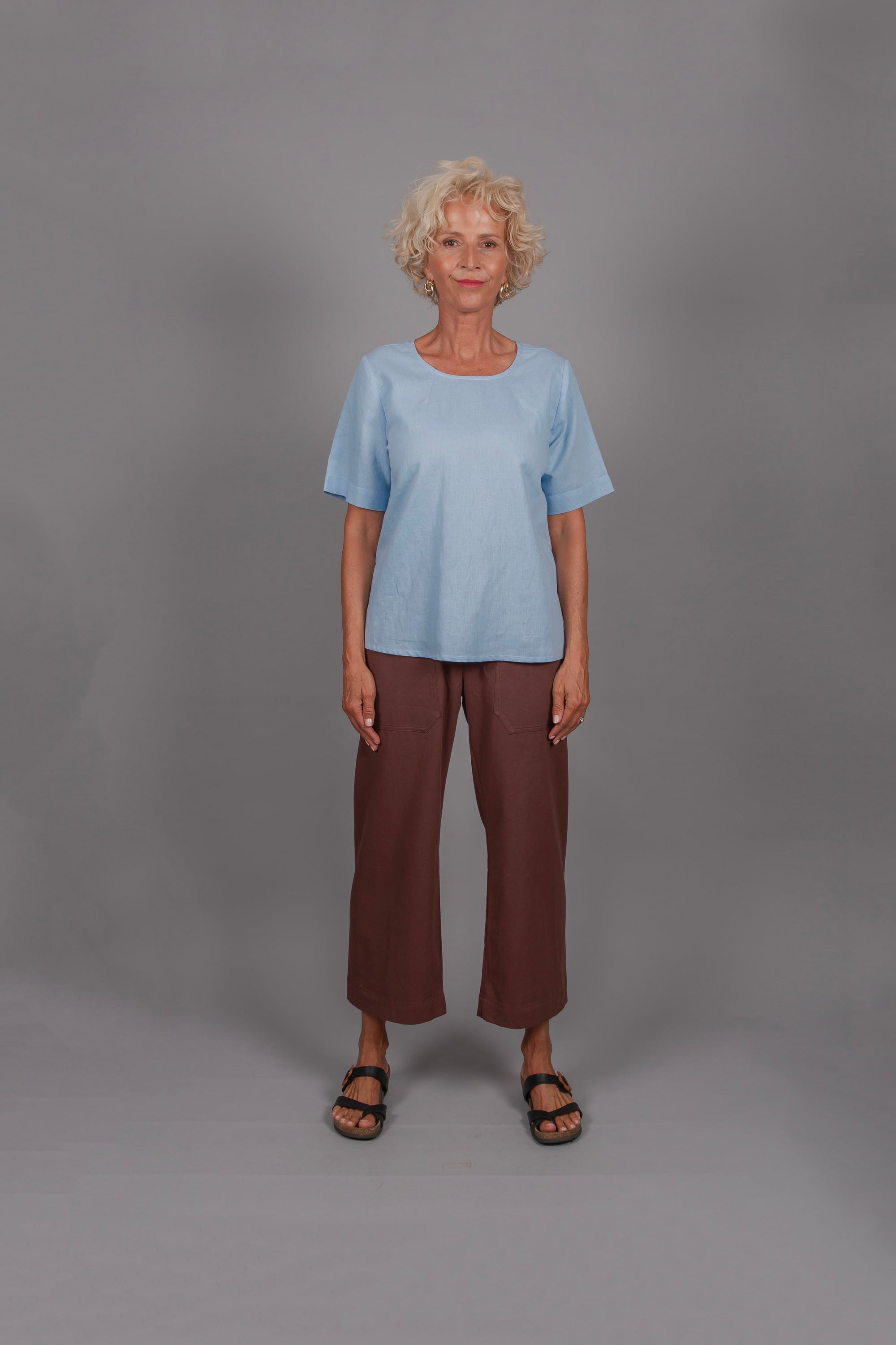 Bridie Boxy Tee - Wedgewood Blue