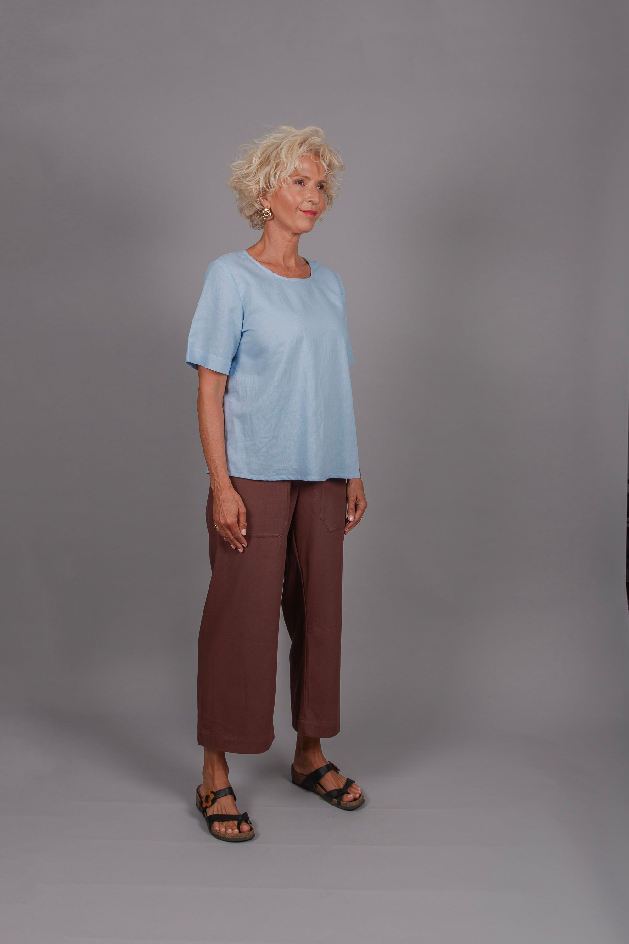 Bridie Boxy Tee - Wedgewood Blue