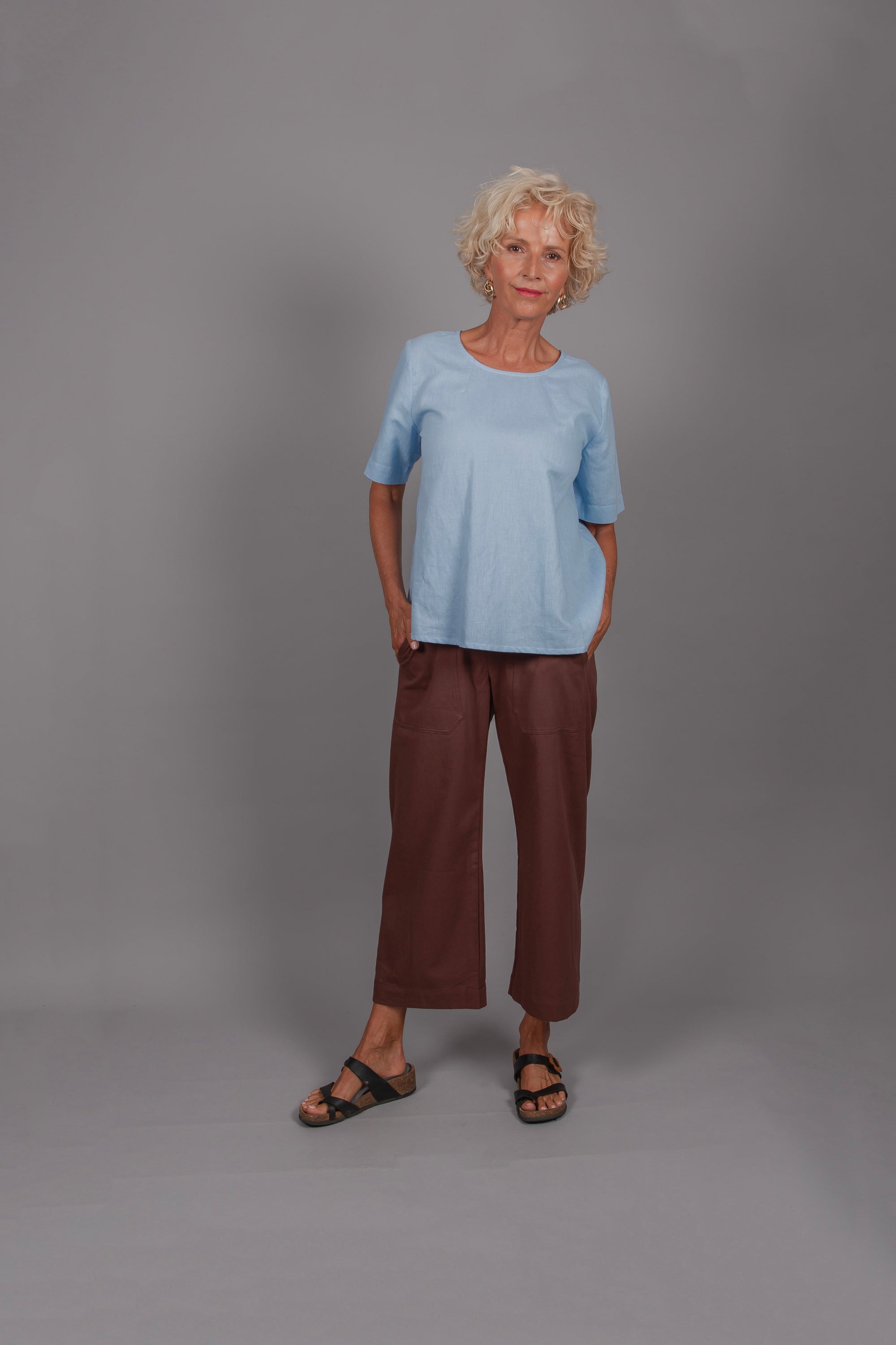 Bridie Boxy Tee - Wedgewood Blue